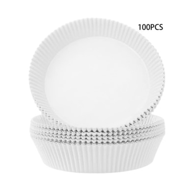 100 PCS Air Fryer Liners engångspapper pergament ångbåt nature - stock 100PCS White