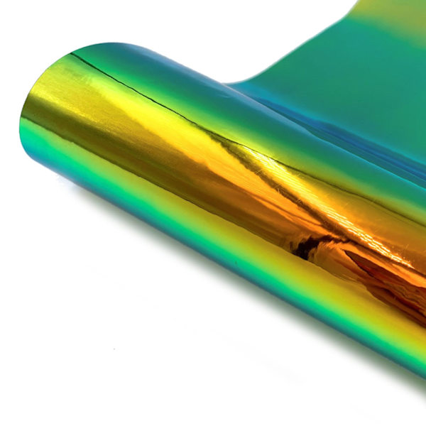 Självhäftande vinylrulle Holografisk opal färgbyte GULD - high quality gold 12x10inch