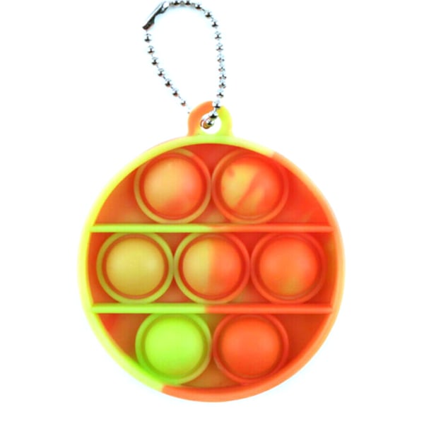 Yksinkertaiset Dimple Sensory Fidget Toy Avaimenperä Mini Ornaments - korkea laatu Orange - Round