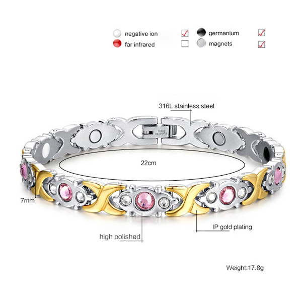Magnetisk terapi Armband Avtagbar armring SILVER&GULD - stock