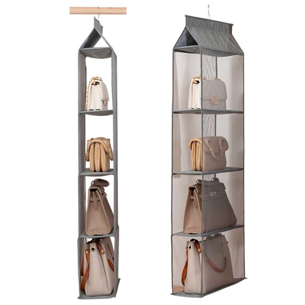 Väskhylla - Väskförvaring att Hänga i Garderoben grå - high quality gray