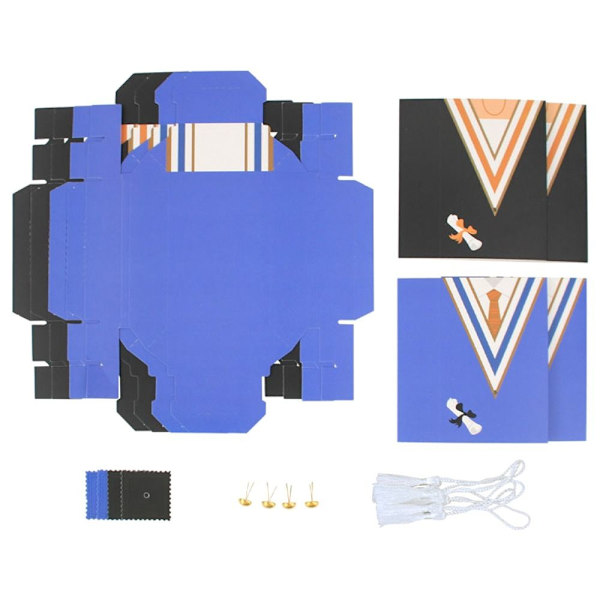 5kpl Doctor Hat Cap Candy Box Valmistujaisjuhlakoristelu SININEN - korkea laatu blue 5pcs-5pcs