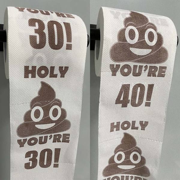 1 rulla hauska paperipyyhe hauska syntymäpäivärulla 40 - varastossa