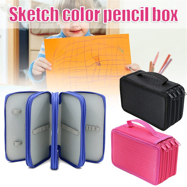 72 Fack Nylon Pennfodral Case BLÅ - high quality blue