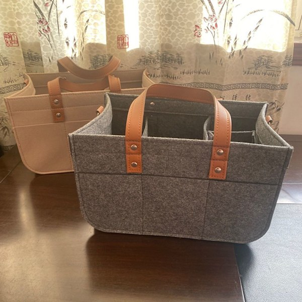 Baby Organizer Basket Tote Bag JUSGRÅ - on stock light grey L