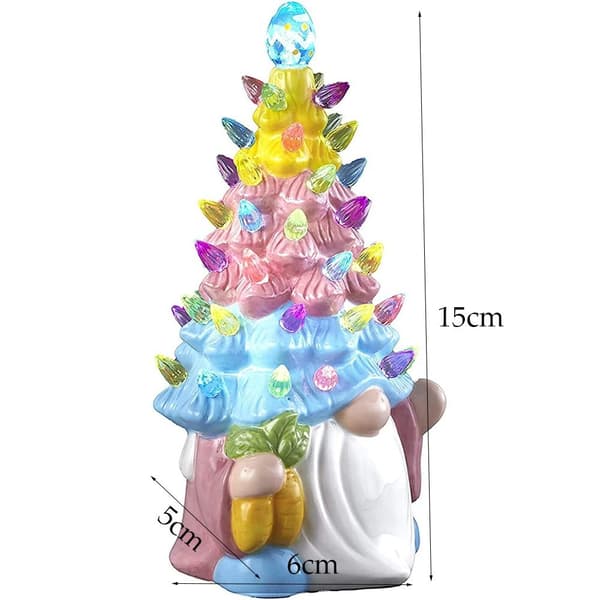 Bunny Tree Figurines Resin Rabbit Tree Gnome Staty Lamp - spot sales