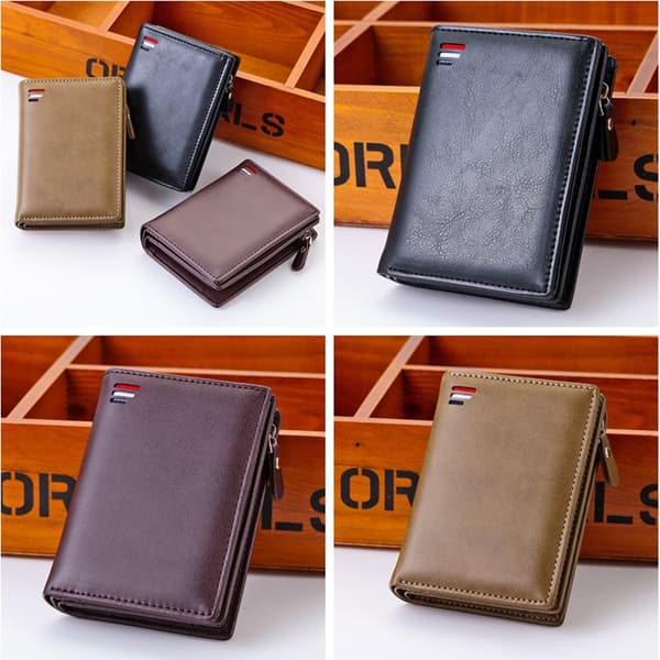 Myntfodral för herrläder i läder CASE - high quality brown