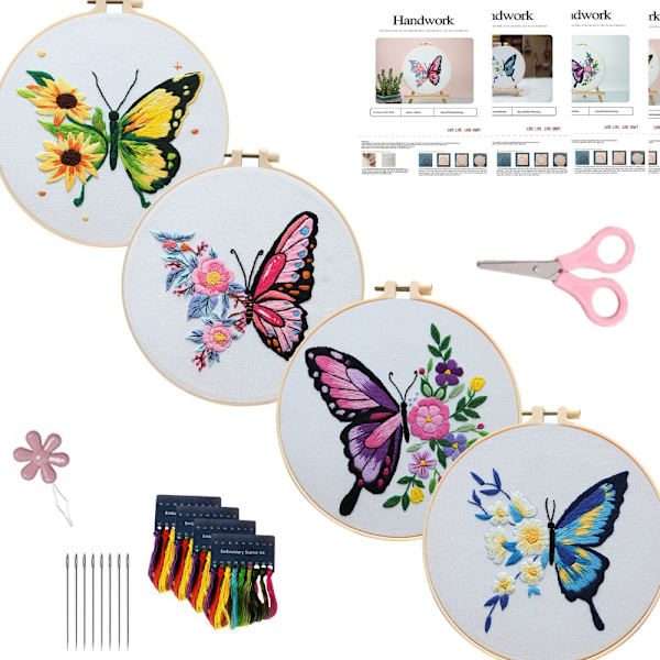 DIY Butterfly Patterns Handbroderi - spot försäljning A