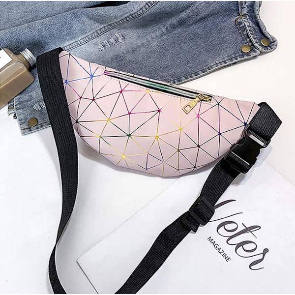 Naisten Vyötärölaukku Vaaleanpunainen Kevyt Fanny Pack Vedenpitävä PU Nahka City Vyötärölaukku Moda Juoksu Urheilulaukut Matka Vaellus One Size - spot alennus