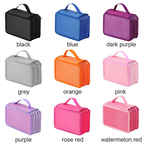 72 Slots Nylon Case Kynälaukku ROSE RED - high quality rose red