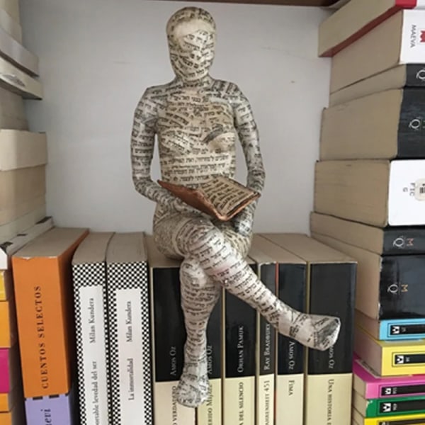 Nordic Modern Reading Woman Staty Resin Desktop Skulpturer - stock E