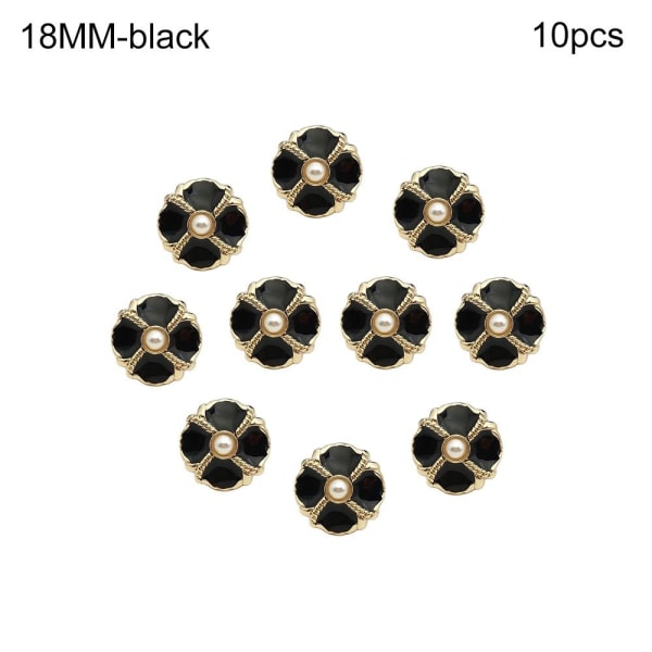 10st metallpärlknappar skjortaknappar SVART 18MM10ST 10ST - spot försäljning black 18MM10pcs-10pcs