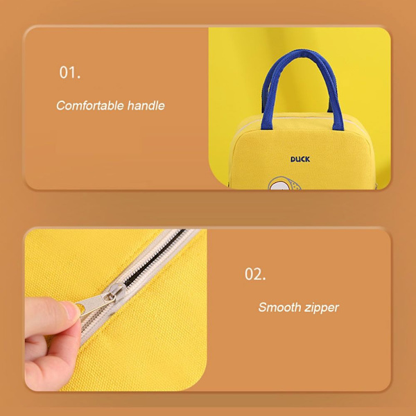 Kannettava söpö sarjakuva Duck Cooler -lounaskassi - spot-myynti beige