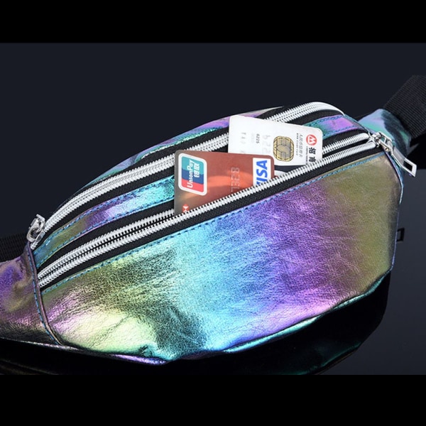 Fanny Pack Hologram Waist Bag Laser - spot-ale light pink