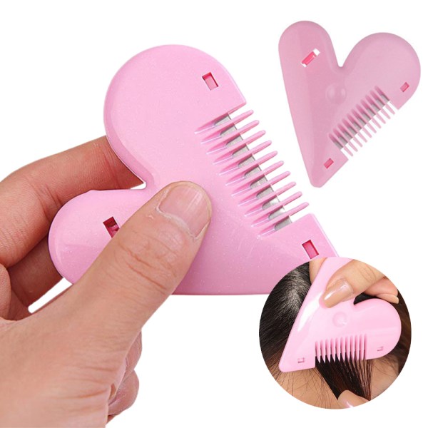 Love Heart Shape Hair Cutting Comb Dubbelsidig hårtrimmer - on stock