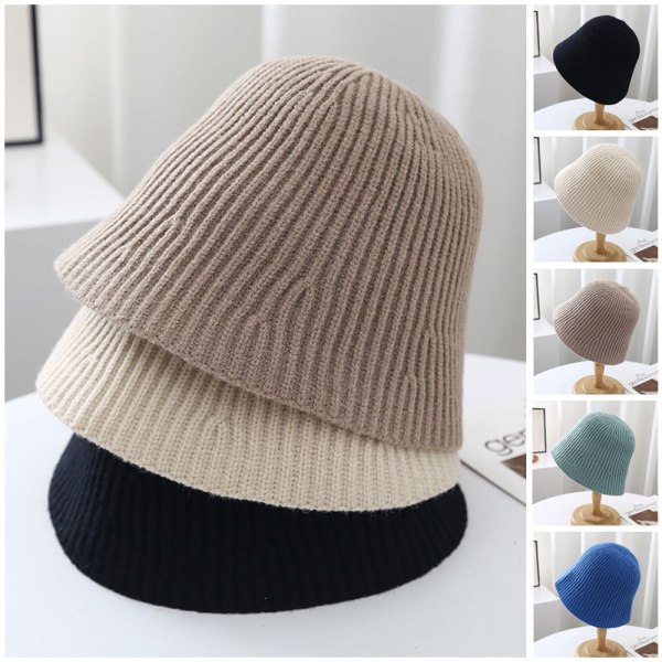 Talvihattu Knitting Wool Bucket KHAKI - spot-myynti