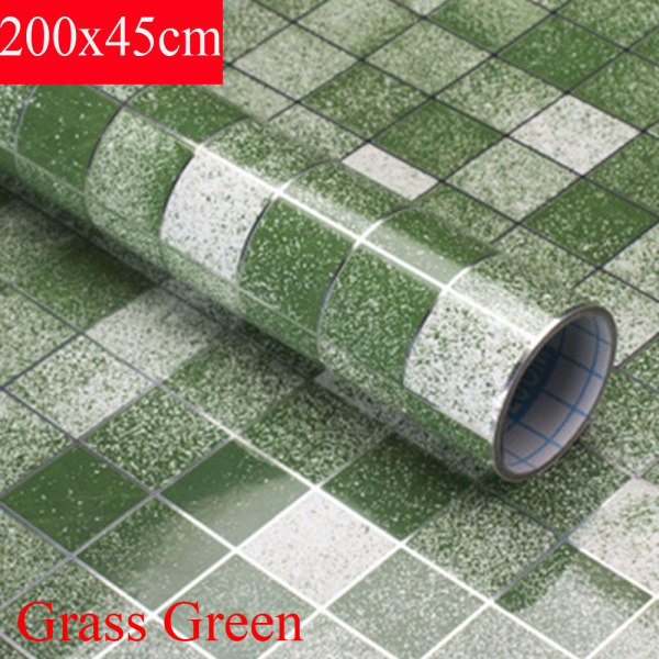 Oljebeständiga klistermärken på väggpapper Bakgrund GRÄS GRÖN - spot sales grass green 200x45cm