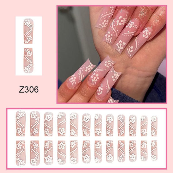 Long Water Pipe Fake Nails False Nail - stock 3