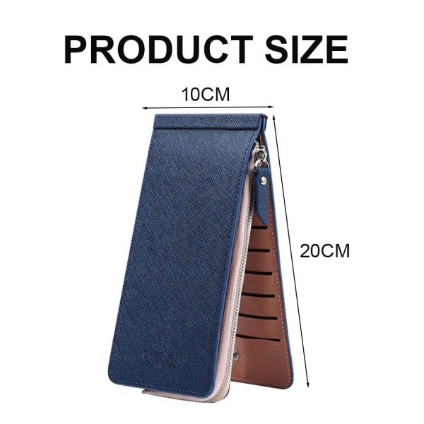 Kreditkortshållare i läder för kvinnor, integrerad multi - spot försäljning Brown+Dark Blue+Bronze