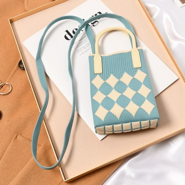 Kedjeaxel Crossbody-väska Stickad handväska för kvinnor LJUSBLÅ - high quality light blue