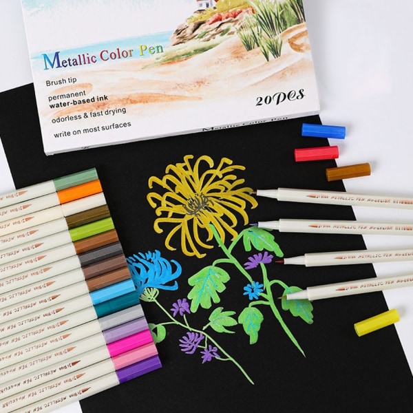 Marker Penna Metallic Pen HÅRD TIP-15 FÄRGER - high quality