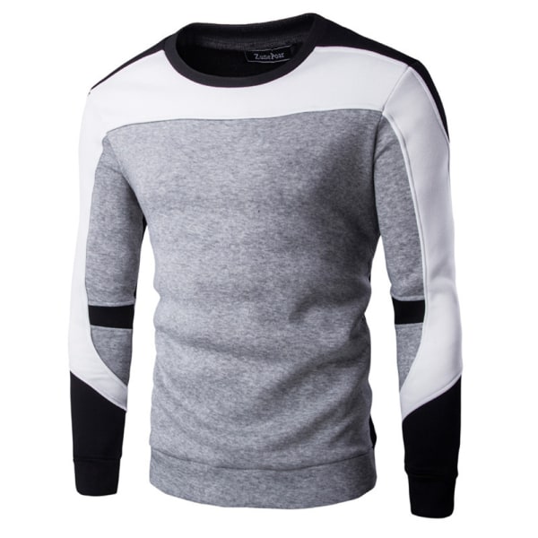 Miesten Casual pitkähihainen T-paita Klassinen värisovituspaita - spot-myynti grey M