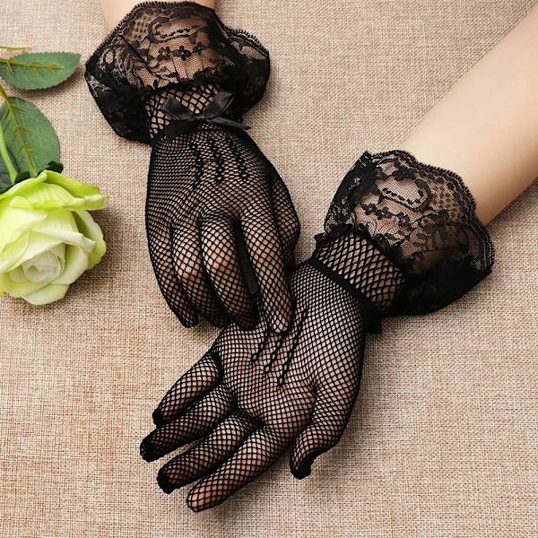 Fishnet Mesh Gloves Morsiushanskat RED - spot-myynti Red