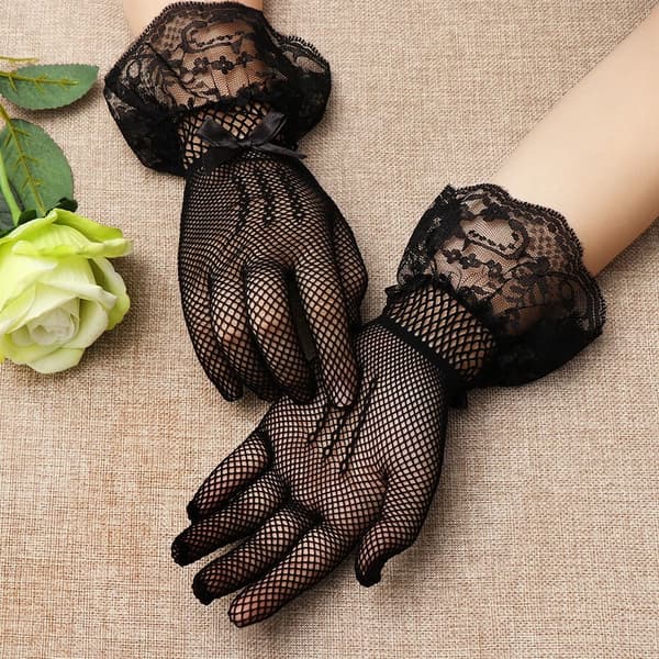 Fishnet Mesh Handskar Brudhandskar RÖDA - spot sales Red