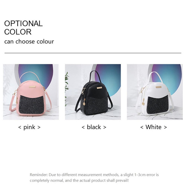 Fashion Women Sequins Mini Reppu PU-nahkaa vaaleanpunainen - varastossa vaaleanpunainen