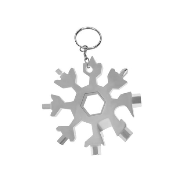 18in1 Multifunktionellnyckel Nyckelring - Snöflinga - high quality silver