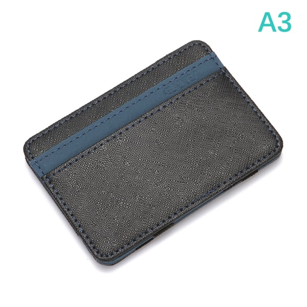 Herr PU-läder Magic plånbok Pengaklämmor Slim plånbokshållare Thi - stock Blue