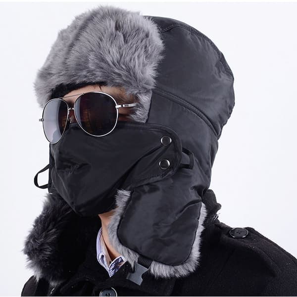 Bomber Hats Thick Warm Cap MUSTA - varastossa