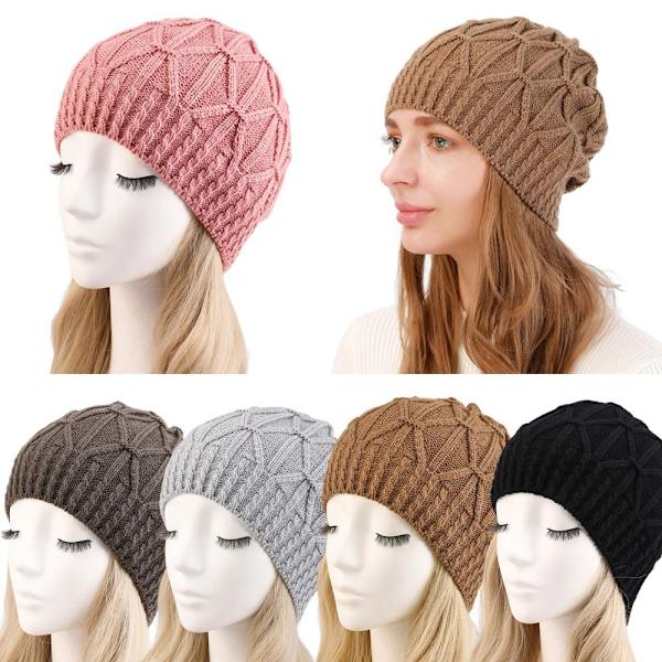 Manschettstickad cap Stickmössa Mössa MÖRKGRÅ - high quality dark grey