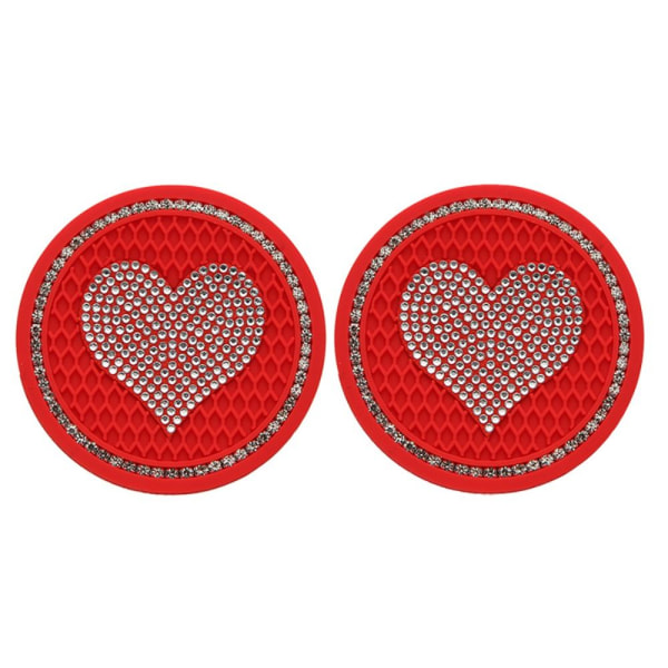 2ST Bil Diamond Coaster Water Cup Slot Mat RÖD - on stock red