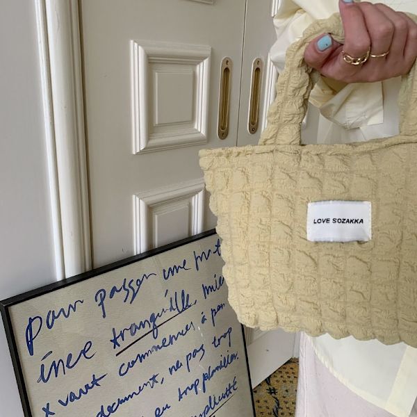 Liten tygväska Shopper Handväska GUL - on stock Yellow