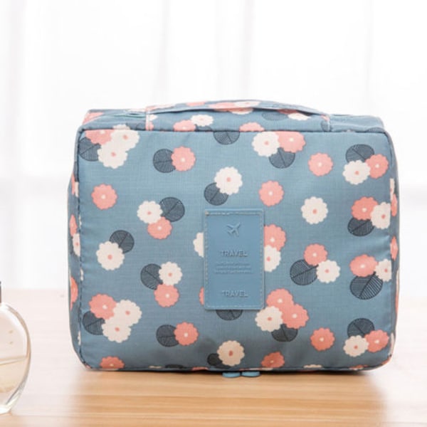 Rese-toalettväska Makeup Case Förvaringsväska Bärbar - stock blue daisy