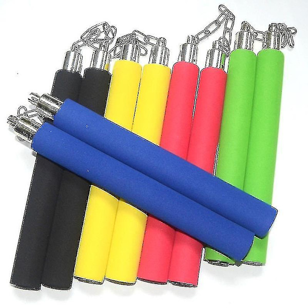 Nunchaku säkerhetsskumgummi träningsnunchaku med stålkedja - spot sales