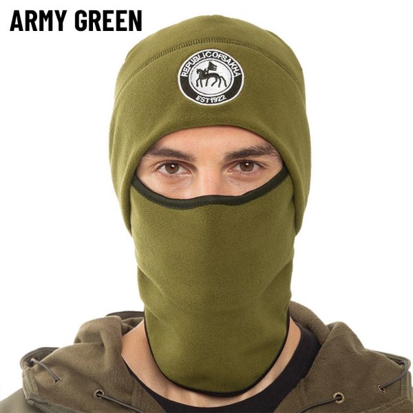 Tuulenpitävä hattu Huivi Kaulanlämmitin ARMY GREEN - laadukas Army green