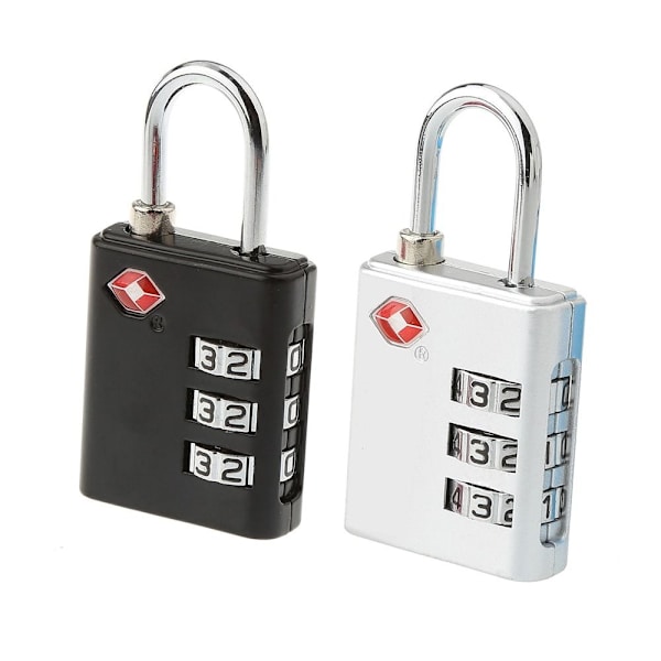 TSA Customs Code Lock Matkatavaroiden Salasanalukko SILVER - varastossa Silver