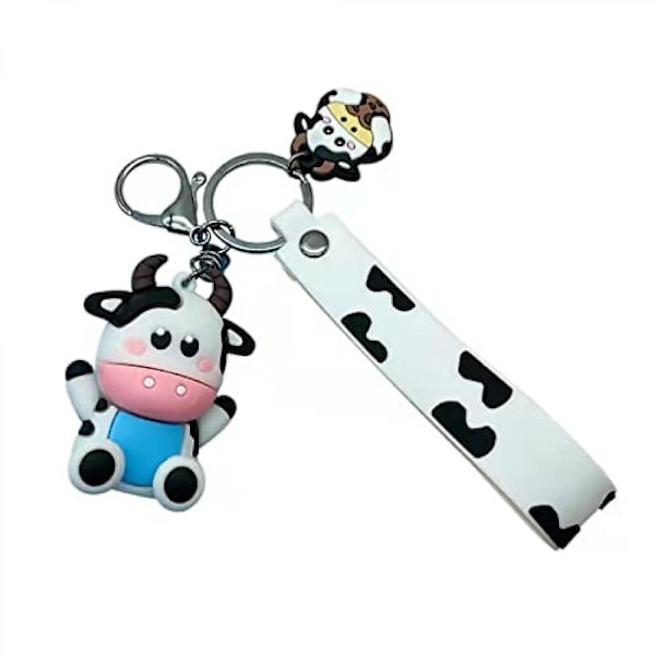 Suloinen 3D Little Cow Reppu koristeellinen riipus tytöille, kimalteleva metalliseos hurmaava avaimenperä AirTag-laukkuun Koululaukku - Stock