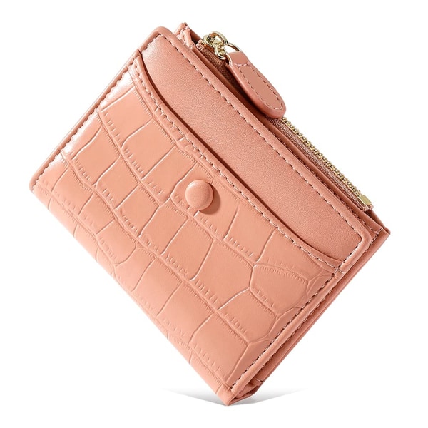 Pienet lompakot naisille Muoti Stone Pattern Tyttöjen lompakko Ohut ja vaalea korttipidike (vaaleanpunainen) - varastossa