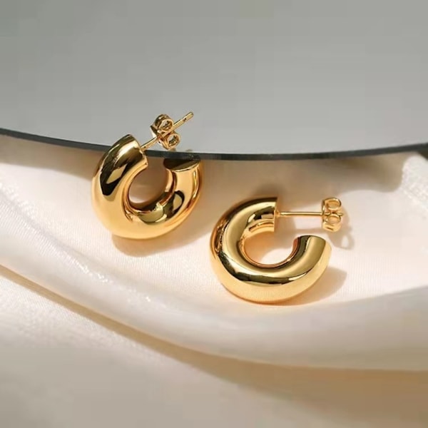 Hoop Örhängen Öronklämmor GOLD A - stock gold A-A