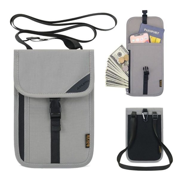 RFID Pass ID Bag Travel Small Ticket Coin Bag Vetoketju - spot-myynti dark gray