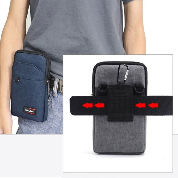 Midjeväska Midje Fanny Pack MARINBLÅ DUBBELLAGER - spot försäljning navy blue Double Layer-Double Layer