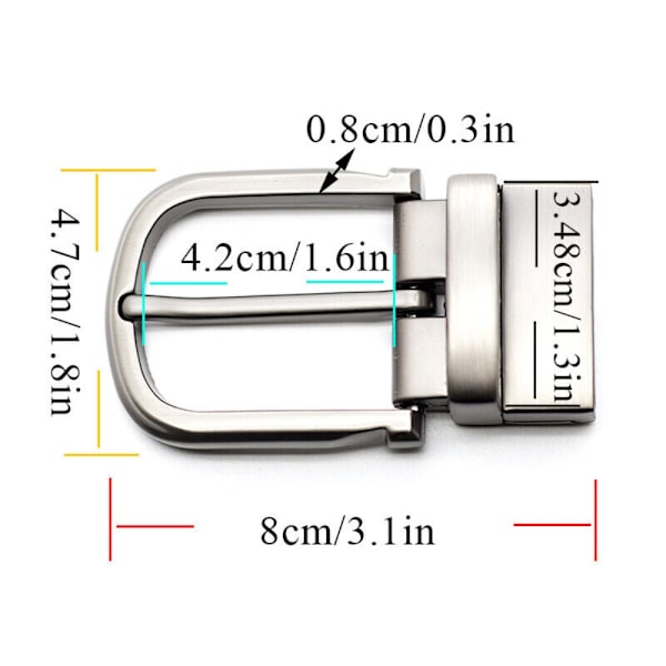 35 mm bältesspänne, enkel stift - high quality 7