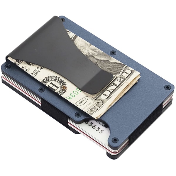 HHL Minimalistinen metallilompakko ja rahaklipsi - ohut alumiininen luottokorttipidike Rfid-estävä etutaskulompakot Varastossa