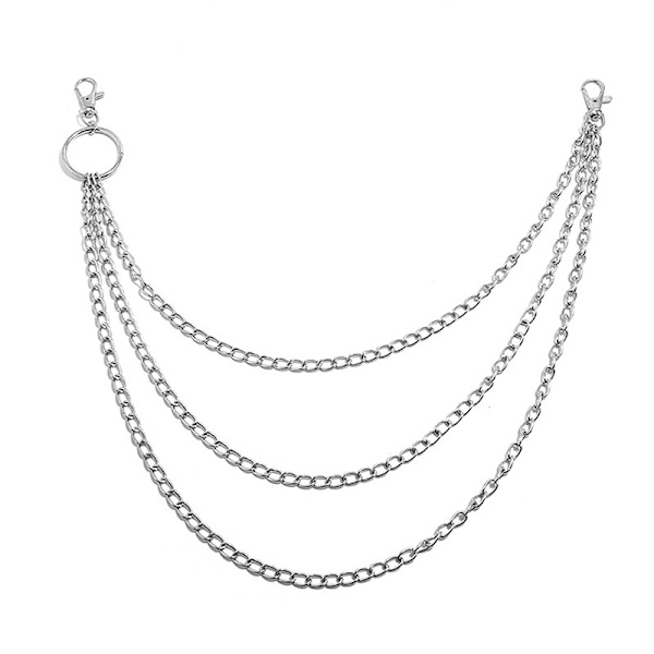 Punk Rock Metal Pants Waist Chain Miesten Naisten Avaimenperä Iso Ring - varastossa Single layer