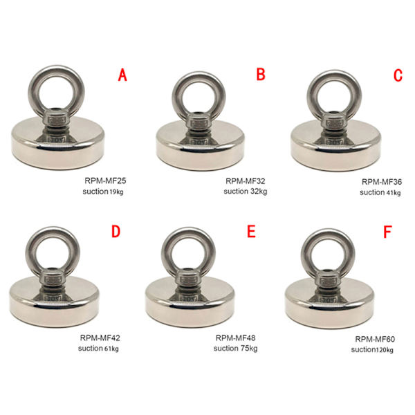 Magnetisk krok Stark absorptionsmagnet för fiskelyft - on stock suction 61kg