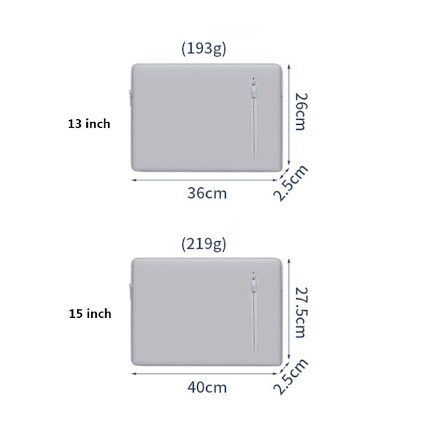 13 15 tums fodral för bärbar case GRÅ 13 tum - on stock Grey 13 inch