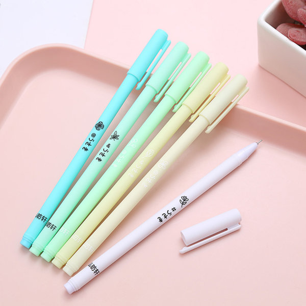 6 st/set Morandi Gel Pen Set, 0,5 mm svart kulspetspenna - spot försäljning